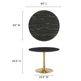 Lippa 40" Round Artificial Marble Dining Table by Lefancy