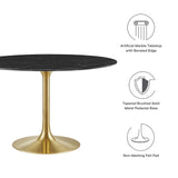 Lippa 48" Round Artificial Marble Dining Table by Lefancy