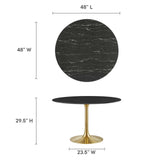 Lippa 48" Round Artificial Marble Dining Table by Lefancy