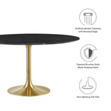 Lippa 54" Round Artificial Marble Dining Table by Lefancy