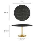 Lippa 54" Round Artificial Marble Dining Table by Lefancy