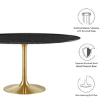 Lippa 60" Round Artificial Marble Dining Table by Lefancy