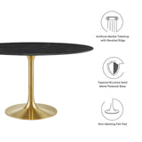 Lippa 54" Oval Artificial Marble Dining Table by Lefancy