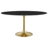 Lippa 60" Oval Artificial Marble Dining Table by Lefancy