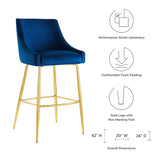 Discern Performance Velvet Bar Stool by Lefancy