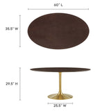 Lippa 60" Oval Wood Grain Dining Table by Lefancy