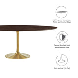 Lippa 78" Oval Wood Grain Dining Table by Lefancy