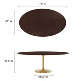 Lippa 78" Oval Wood Grain Dining Table by Lefancy