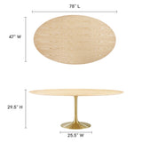 Lippa 78" Oval Wood Grain Dining Table by Lefancy