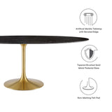 Lippa 78" Oval Artificial Marble Dining Table by Lefancy