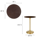 Lippa 28" Round Cherry Walnut Wood Grain Bar Table by Lefancy