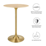 Lippa 28" Round Natural Wood Grain Bar Table by Lefancy