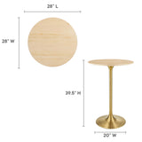 Lippa 28" Round Natural Wood Grain Bar Table by Lefancy