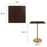 Lippa 28" Square Wood Grain Bar Table by Lefancy