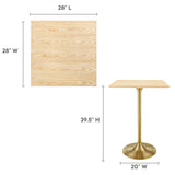 Lippa 28" Square Wood Grain Bar Table by Lefancy