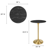 Lippa 28" Round Artificial Marble Bar Table by Lefancy