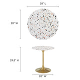 Lippa 28" Round Terrazzo Dining Table by Lefancy