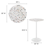 Lippa 28" Round Terrazzo Bar Table by Lefancy