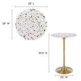 Lippa 28" Round Terrazzo Bar Table by Lefancy