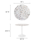 Lippa 36" Round Terrazzo Dining Table by Lefancy