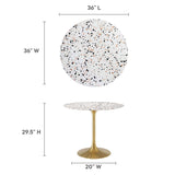 Lippa 36" Round Terrazzo Dining Table by Lefancy