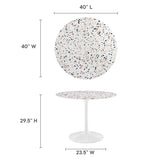 Lippa 40" Round Terrazzo Dining Table by Lefancy