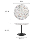 Lippa 40" Round Terrazzo Dining Table by Lefancy