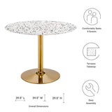 Verne 40" Round Terrazzo Dining Table by Lefancy