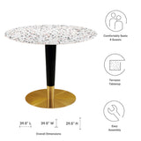 Zinque 40" Round Terrazzo Dining Table by Lefancy