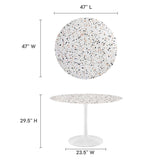 Lippa 48" Round Terrazzo Dining Table by Lefancy