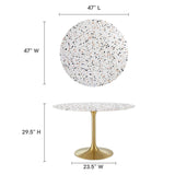 Lippa 48" Round Terrazzo Dining Table by Lefancy