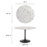 Lippa 48" Round Terrazzo Dining Table by Lefancy