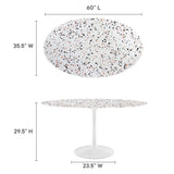 Lippa 60" Oval Terrazzo Dining Table by Lefancy