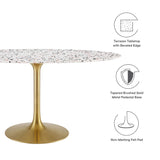 Lippa 60" Oval Terrazzo Dining Table by Lefancy