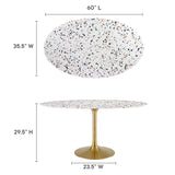 Lippa 60" Oval Terrazzo Dining Table by Lefancy