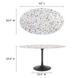 Lippa 60" Oval Terrazzo Dining Table by Lefancy