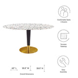 Zinque 60" Oval Terrazzo Dining Table by Lefancy