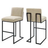 Indulge Channel Tufted Fabric Bar Stools by Lefancy