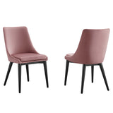 Viscount Accent Performance Velvet Dining Chairs Set of 2 by Lefancy