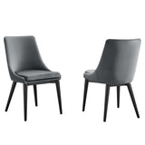 Viscount Accent Performance Velvet Dining Chairs Set of 2 by Lefancy