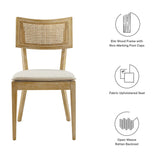 Caledonia Fabric Upholstered Wood Dining Chair Set of 2 by Lefancy