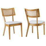 Caledonia Fabric Upholstered Wood Dining Chair Set of 2 by Lefancy