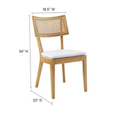 Caledonia Fabric Upholstered Wood Dining Chair Set of 2 by Lefancy