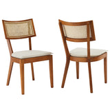 Caledonia Fabric Upholstered Wood Dining Chair Set of 2 by Lefancy