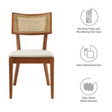 Caledonia Fabric Upholstered Wood Dining Chair Set of 2 by Lefancy