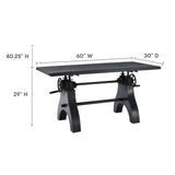 Genuine 60" Crank Adjustable Height Dining Table and Computer Desk by Lefancy