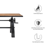 Genuine 60" Crank Adjustable Height Dining Table and Computer Desk by Lefancy