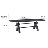 Genuine 96" Crank Adjustable Height Dining and Conference Table by Lefancy