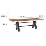 Genuine 96" Crank Adjustable Height Dining and Conference Table by Lefancy