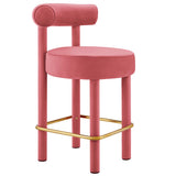 Toulouse Performance Velvet Counter Stool by Lefancy